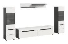 Wohnzimmer-Set >Canu< in Basalt Grau / Weiß -...