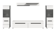 Wohnzimmer-Set >Canu< in Basalt Grau / Weiß - 272x141x33cm (BxHxT)