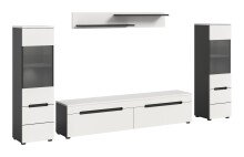 Wohnzimmer-Set >Canu< in Basalt Grau / Weiß - 272x141x33cm (BxHxT)