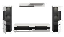 Wohnzimmer-Set >Canu< in Basalt Grau / Weiß - 272x141x33cm (BxHxT)