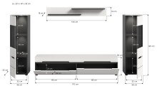 Wohnzimmer-Set >Canu< in Basalt Grau / Weiß - 272x141x33cm (BxHxT)