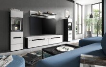 Wohnzimmer-Set >Canu< in Basalt Grau / Weiß -...