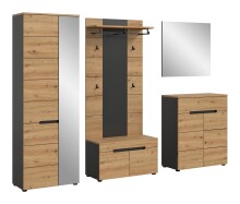 Garderoben-Set >Canu< in Basalt Grau / Artisan -...