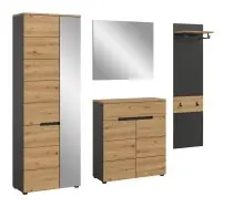 Garderoben-Set >Canu< in Basalt Grau / Artisan -...