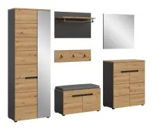 Garderoben-Set >Canu< in Basalt Grau / Artisan -...