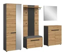 Garderoben-Set >Canu< in Basalt Grau / Artisan -...