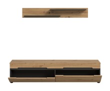 TV-Board >Canu< in Basalt Grau / Artisan - 170x38x33cm (BxHxT)