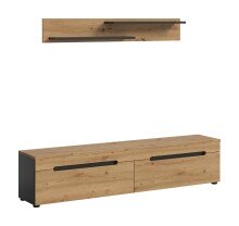 TV-Board >Canu< in Basalt Grau / Artisan -...