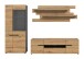 Wohnwand >Canu< in Basalt Grau / Artisan - 280x190x44cm (BxHxT)