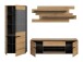 Wohnwand >Canu< in Basalt Grau / Artisan - 280x190x44cm (BxHxT)