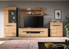 Wohnwand >Canu< in Basalt Grau / Artisan -...