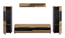 Wohnwand >Canu< in Basalt Grau / Artisan - 272x141x33cm (BxHxT)