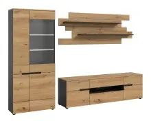 Wohnzimmer-Set >Canu< in Basalt Grau / Artisan -...