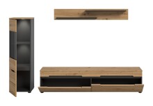 Wohnzimmer-Set >Canu< in Basalt Grau / Artisan -...