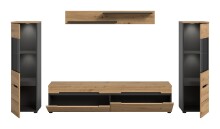 Wohnzimmer-Set >Canu< in Basalt Grau / Artisan - 272x141x33cm (BxHxT)