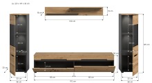 Wohnzimmer-Set >Canu< in Basalt Grau / Artisan - 272x141x33cm (BxHxT)