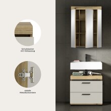 Badezimmer-Set >Scout< in Evoak Oak / Kaschmir - 60x191x34cm (BxHxT)