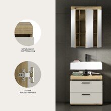 Badezimmer-Set >Scout< in Evoak Oak / Kaschmir - 60x191x34cm (BxHxT)