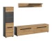 Wohnwand >Canu< in Basalt Grau / Artisan - 221x141x33cm (BxHxT)