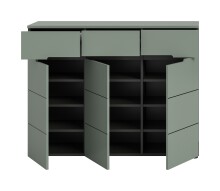 Schuhkommode >Canu< in Basalt Grau / Smoke Green - 94x120x37cm (BxHxT)