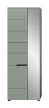 Garderobenschrank >Canu< in Basalt Grau / Smoke Green - 190x65x37cm (BxHxT)