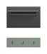 Garderobenpaneel >Canu< in Basalt Grau / Smoke Green - 73x80x27cm (BxHxT)