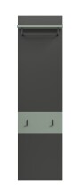 Garderobenpaneel >Canu< in Basalt Grau / Smoke Green - 165x45x29cm (BxHxT)