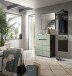 Garderobenpaneel >Canu< in Basalt Grau / Smoke Green - 165x45x29cm (BxHxT)