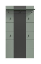 Garderobenpaneel >Canu< in Basalt Grau / Smoke Green - 141x80x29cm (BxHxT)