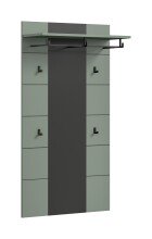 Garderobenpaneel >Canu< in Basalt Grau / Smoke Green - 141x80x29cm (BxHxT)