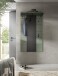Garderobenpaneel >Canu< in Basalt Grau / Smoke Green - 141x80x29cm (BxHxT)