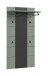 Garderobenpaneel >Canu< in Basalt Grau / Smoke Green - 141x80x29cm (BxHxT)
