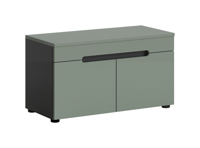 Sitzbank >Canu< in Basalt Grau / Smoke Green - 80x45x37cm (BxHxT)