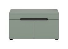 Sitzbank >Canu< in Basalt Grau / Smoke Green - 80x45x37cm (BxHxT)