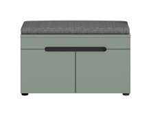 Sitzbank >Canu< in Basalt Grau / Smoke Green - 80x45x37cm (BxHxT)