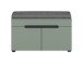 Sitzbank >Canu< in Basalt Grau / Smoke Green - 80x45x37cm (BxHxT)