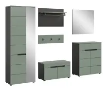 Garderoben-Set >Canu< in Basalt Grau / Smoke Green...