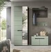 Garderoben-Set >Canu< in Basalt Grau / Smoke Green - 160x190x37cm (BxHxT)