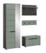 Garderoben-Set >Canu< in Basalt Grau / Smoke Green - 160x190x37cm (BxHxT)