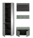 Garderoben-Set >Canu< in Basalt Grau / Smoke Green - 160x190x37cm (BxHxT)
