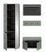 Garderoben-Set >Canu< in Basalt Grau / Smoke Green - 160x190x37cm (BxHxT)
