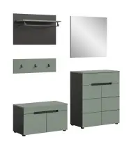 Garderoben-Set >Canu< in Basalt Grau / Smoke Green...