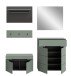 Garderoben-Set >Canu< in Basalt Grau / Smoke Green - 175x190x37cm (BxHxT)