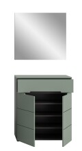 Garderoben-Set >Canu< in Basalt Grau / Smoke Green - 80x190x37cm (BxHxT)