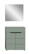 Garderoben-Set >Canu< in Basalt Grau / Smoke Green - 80x190x37cm (BxHxT)