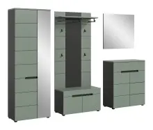 Garderoben-Set >Canu< in Basalt Grau / Smoke Green...