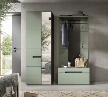 Garderoben-Set >Canu< in Basalt Grau / Smoke Green...