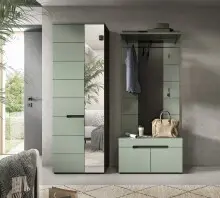 Garderoben-Set >Canu< in Basalt Grau / Smoke Green...