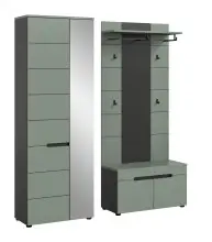 Garderoben-Set >Canu< in Basalt Grau / Smoke Green...