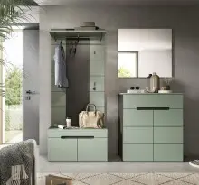 Garderoben-Set >Canu< in Basalt Grau / Smoke Green...